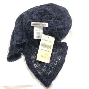 SCARF - COLDWATER CREEK AIRY WEAVE NAVY BLUE SCARF. Approx. 11” Wide x 84” Long